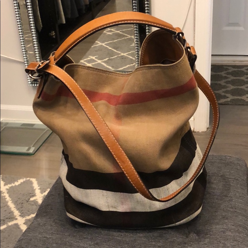 Burberry Ashby canvas with pouch 14L x 6W x 12 H